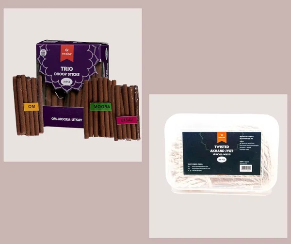 Combo_Of_Swaha_Trio_Dhoop_Stick_&Swaha_Twisted_Akhand_Jyoth_6Inch