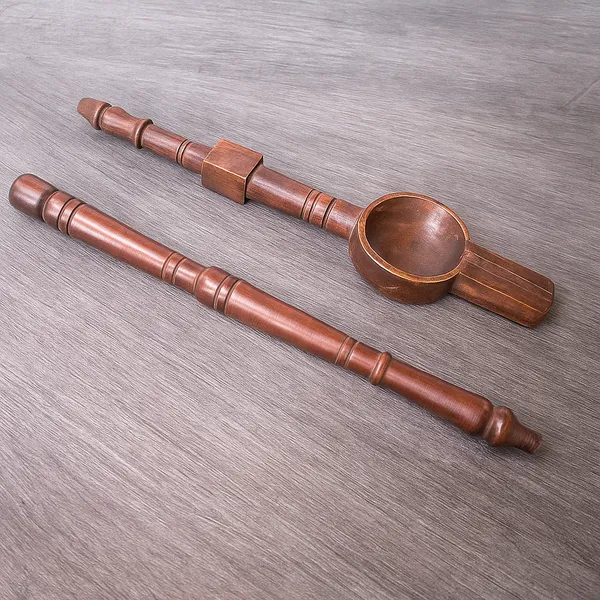 Set_Of_2_Wooden_Havan_Spoon_Dark_Brown_Color_Sruba_Pooja_Items