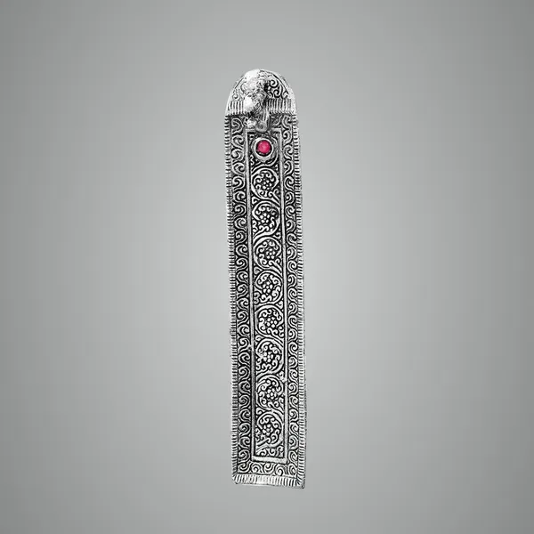 Incense_Holder_Elephant_Square_Silver_Color_Metal_Agarbattidhoopbatti_Holder
