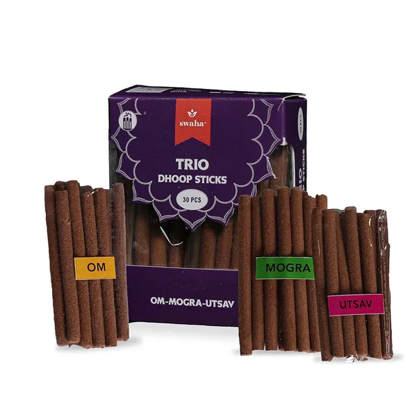 Combo_Of_Swaha_Trio_Dhoop_Stick_&Swaha_Twisted_Akhand_Jyoth_6Inch