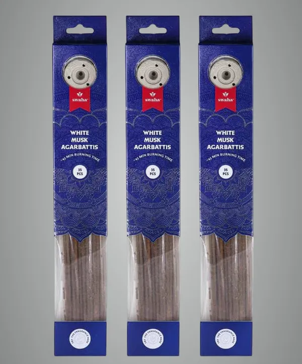 White_Musk_Agarbatti_(Set_Of_35),_Long_Lasting_White_Musk_Fragrance_Incense_Sticks_-_Pack_Of_3
