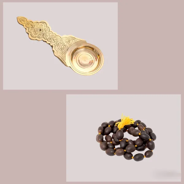 Combo_Of_Swaha_Kamal_Ghatta_Mala_54_Beads_&Swaha_Brass_Kapoor_Holder_(Kapoor_Holder_Kamal_Gatta_Japa_Mala_54_Plus_1_Beads)