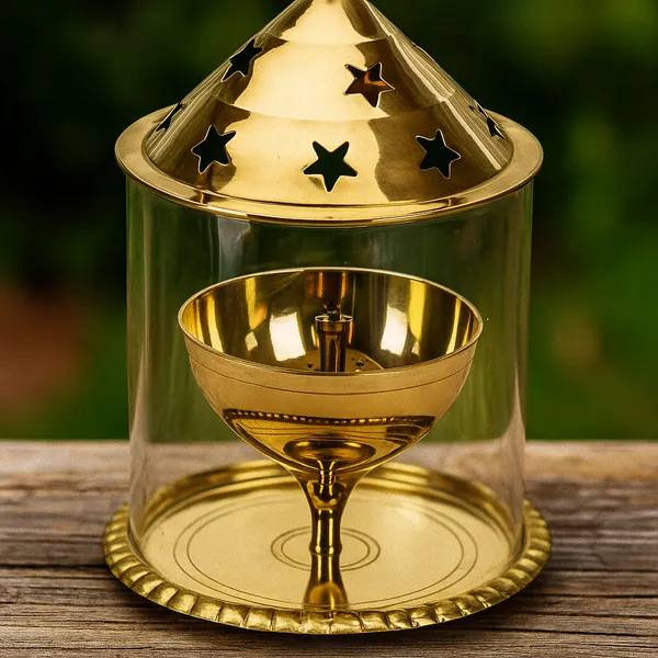 Brass_Udupi_Lamp_With_Glass_Cover_Akhand_Jyoth_Home_&_Office