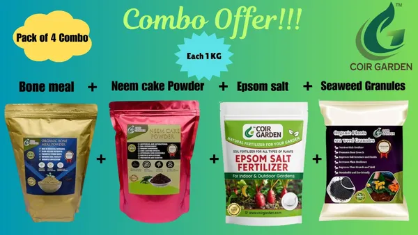 COIR_GARDEN_Combo_of_4_(Each_1_KG)_-_Bonemeal_+_Neem_cake_+_Epsomsalt_+__Seaweed_Granules.