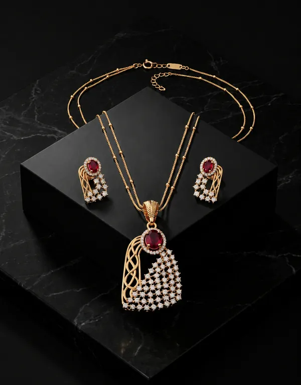 A.D._Pendent_set_Necklece_With_Premium_High_Gold_with_earing_set_