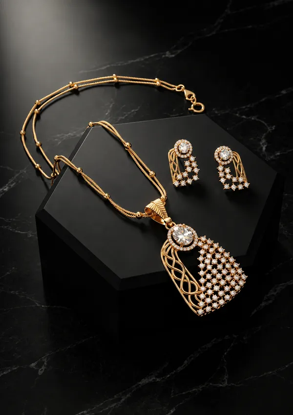 A.D._Pendent_set_Necklece_With_Premium_High_Gold_with_earing_set_