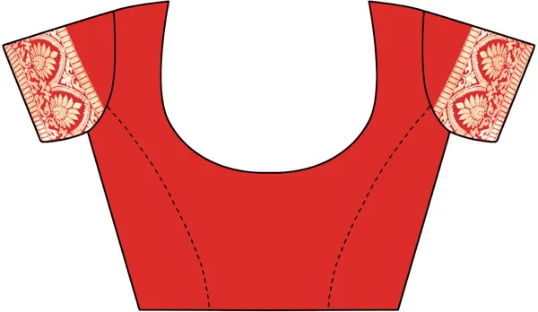 Red_Banarasi_saree_with_Latkan_With_Unstitched_Blouse_Piece_For_Women