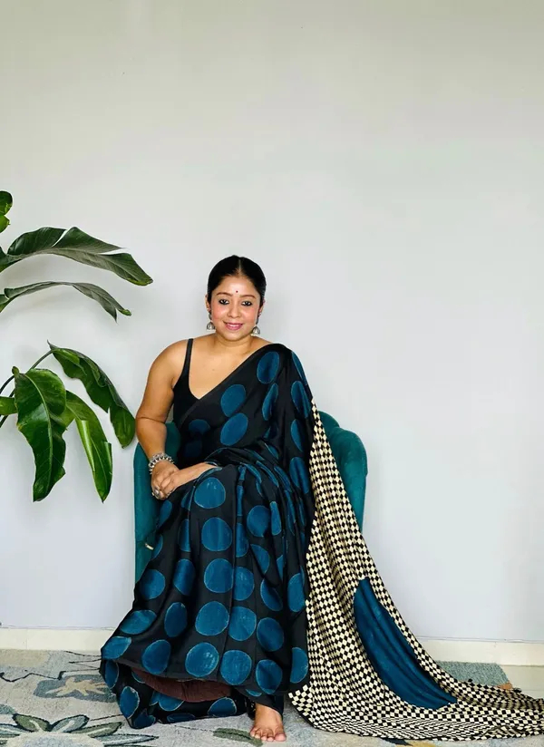 Black_Large_Turquoise_Polka_Dots_Original_Japan_Satin_(Devsena_satin)