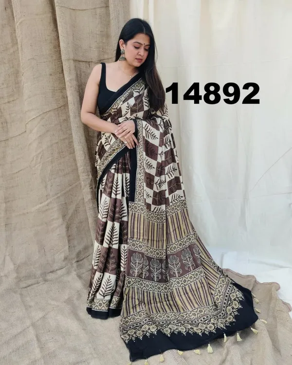 Black_&_Brown_Traditional_Block_Print_Style_Digital_Saree___Original_Japan_Satin_(Devsena_satin)