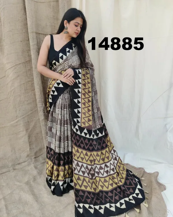 Black_&_Multi-Color_Geometric_Digital_Print_Saree_Original_Japan_Satin_(Devsena_satin)