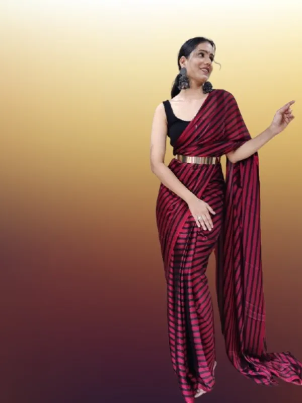 Red_Black_1_Minute_Ready_To_Wear_Soft_Georgette_Black_Lining_Saree
