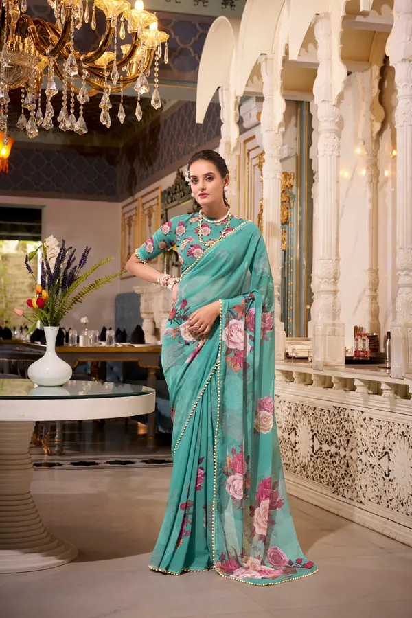 Mint_Aqua_Green_Digital_Printed_Premium_Georgette_Saree_with_pearl_lace_border