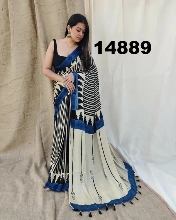 Modern_White_&_Royal_Blue_Abstract_Wave_Print___Original_Japan_Satin_(Devsena_satin)