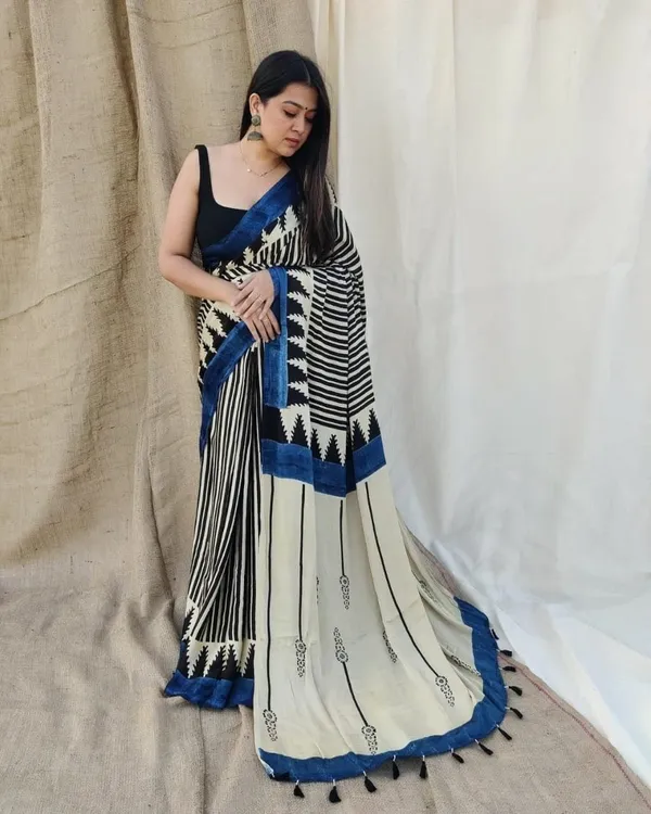 Modern_White_&_Royal_Blue_Abstract_Wave_Print___Original_Japan_Satin_(Devsena_satin)