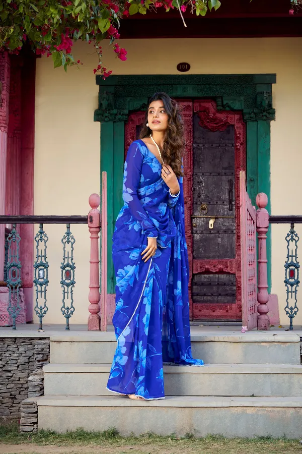 Royal_Blue_Chiffon_Foral_Printed_Pearl_Lace_Border
