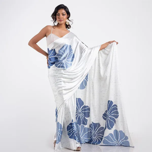 White_Blue_Big_Flower_Digital_Printed___Original_Japan_Satin_(Devsena_satin)