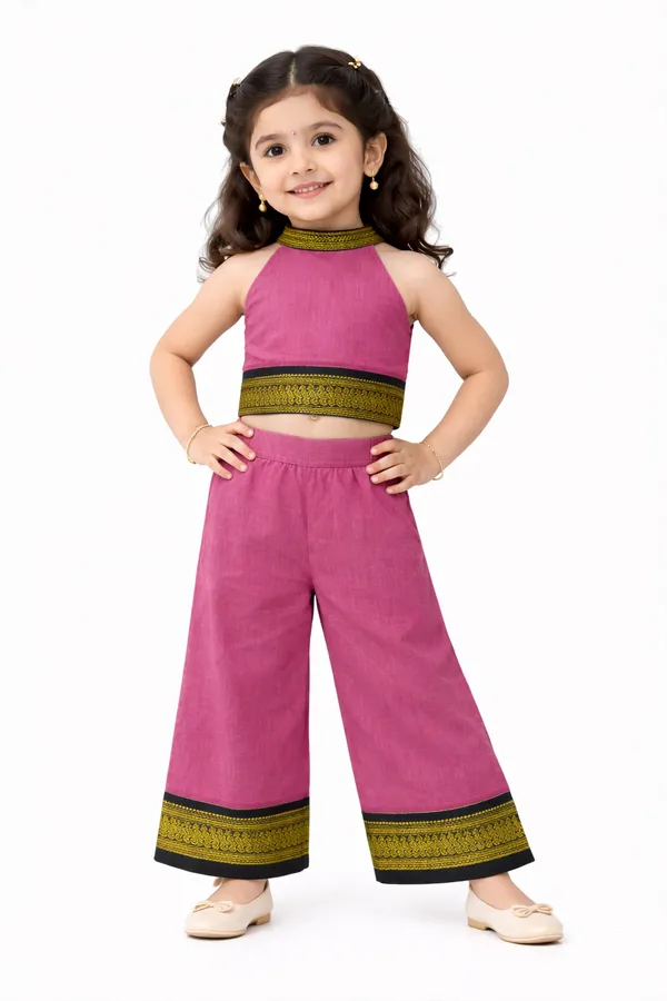 Amba_Collection_Boutique_Girls_Kalyani_Cotton_Gadwal_Top_&_Plazzo_Set_with_100%_Cotton_Lining