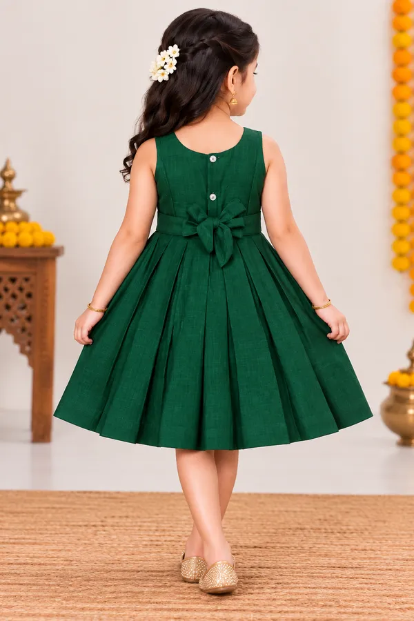 Amba_Collection_Boutique_Girls_Green_Traditional_Masrai_Cotton_Silk_Embroidered_Frock