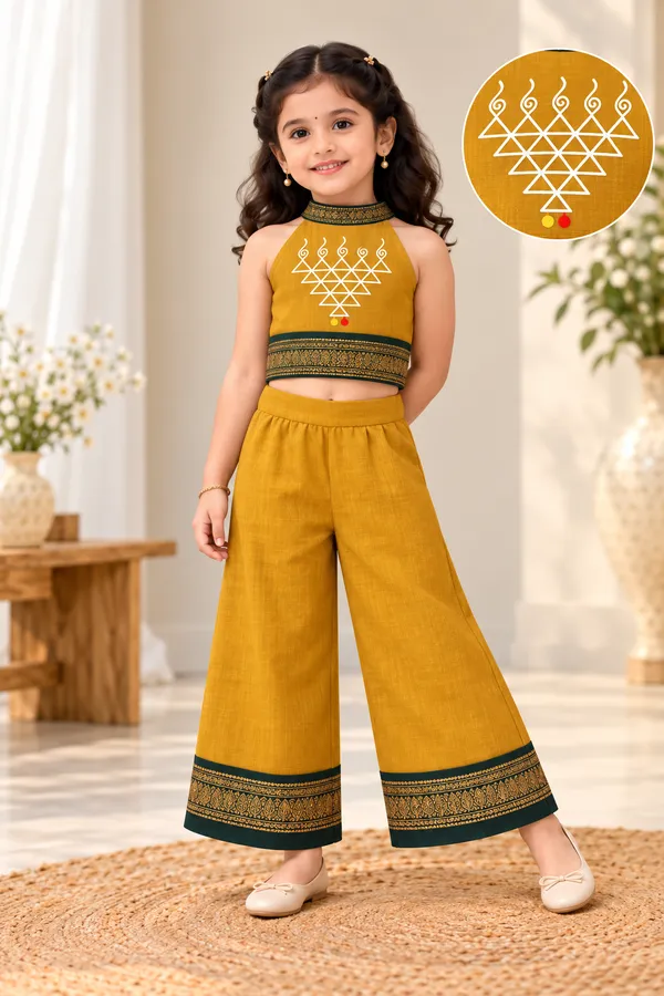 Amba_Collection_Boutique_Girls_Saraswati_Embroidery_Kalyani_Cotton_Gadwal_Top_&_Plazzo_Set_with_100%_Cotton_Lining