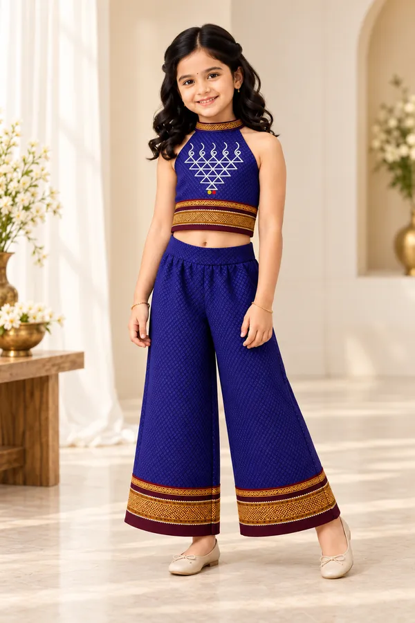 Amba_Collection_Boutique_Girls_Saraswati_Embroidery_Kalyani_Cotton_Gadwal_Top_&_Plazzo_Set_with_100%_Cotton_Lining