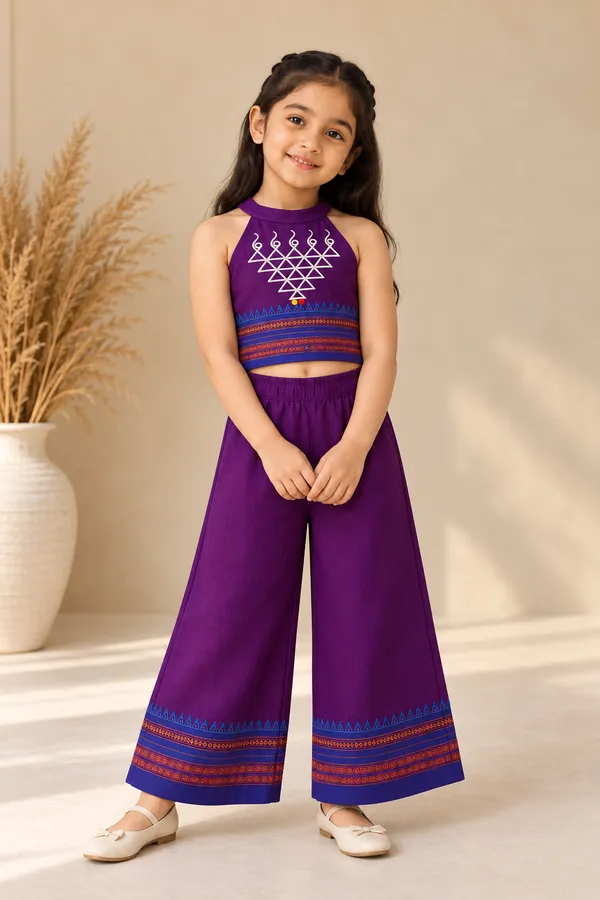 Amba_Collection_Boutique_Girls_Saraswati_Embroidery_Narayanpeth_Cotton_Top_&_Plazzo_Set_with_100%_Cotton_Lining