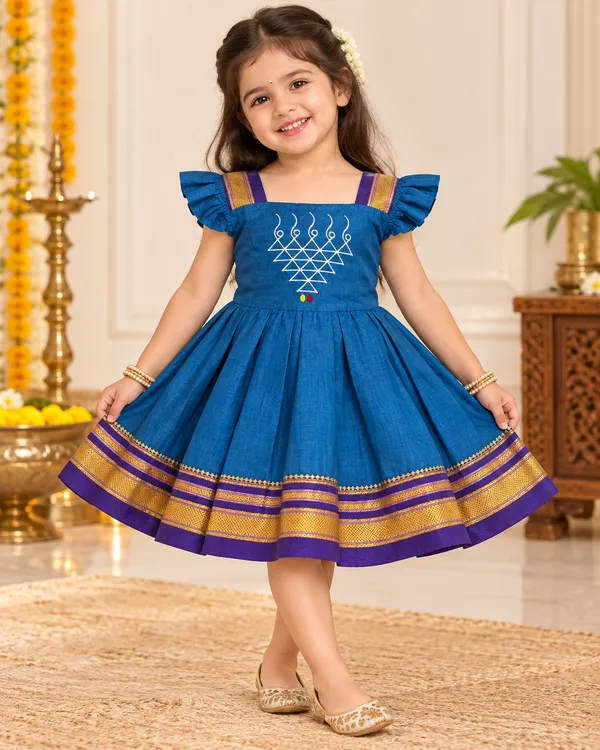 Amba_Collection_Boutique_Irkal_Cotton_Silk_Saraswati_Embroidery_Traditional_Frock_for_Girls