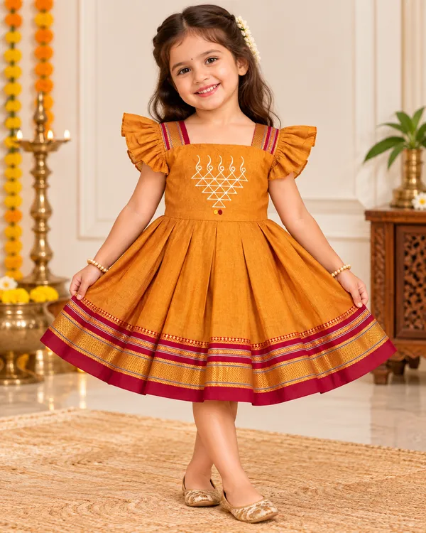 Amba_Collection_Boutique_Irkal_Cotton_Silk_Saraswati_Embroidey_Traditional_Frock_for_Girls
