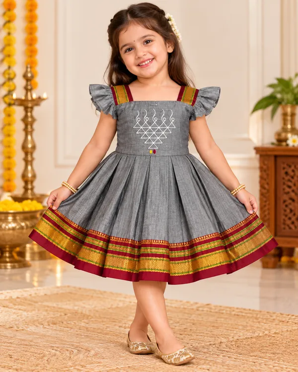 Amba_Collection_Boutique_Irkal_Cotton_Silk_Saraswati_Embroidey_Traditional_Frock_for_Girls