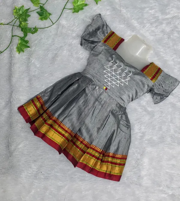 Amba_Collection_Boutique_Irkal_Cotton_Silk_Saraswati_Embroidey_Traditional_Frock_for_Girls