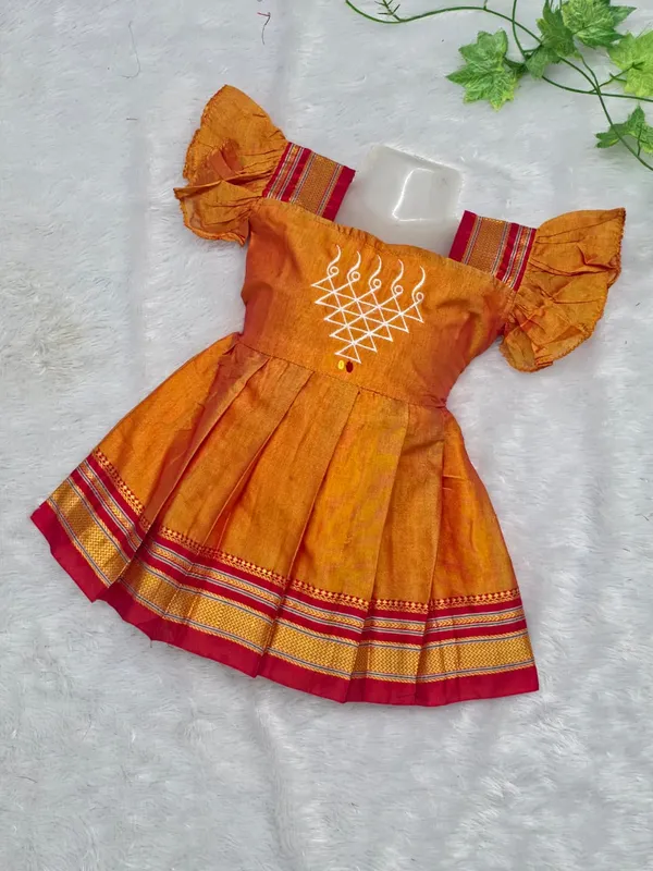 Amba_Collection_Boutique_Irkal_Cotton_Silk_Saraswati_Embroidey_Traditional_Frock_for_Girls