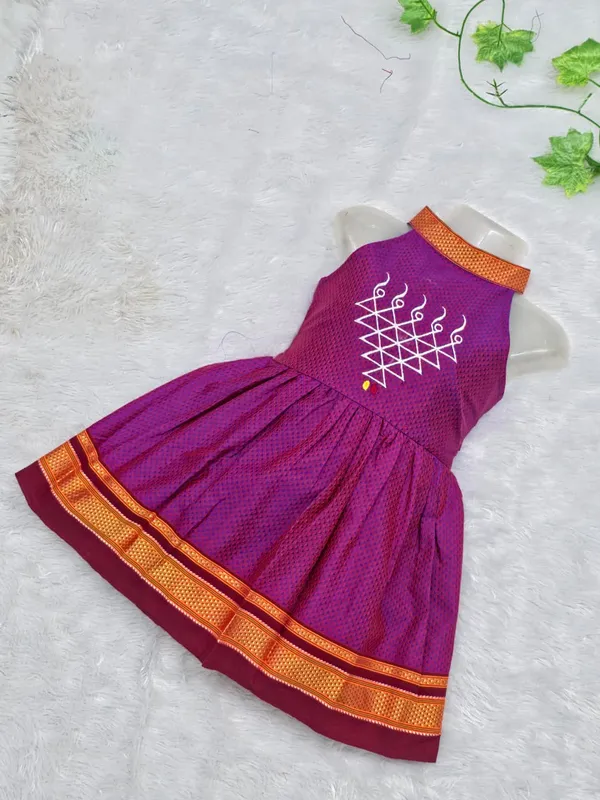 Amba_Collection_Boutique_Saraswati_Embroidery_Reshim_Cotton_Khan_Girls_Festive_Frock