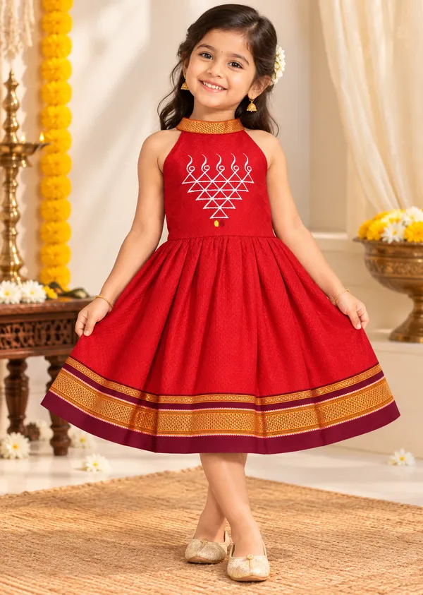 Amba_Collection_Boutique_Saraswati_Embroidery_Reshim_Cotton_Khan_Girls_Festive_Frock