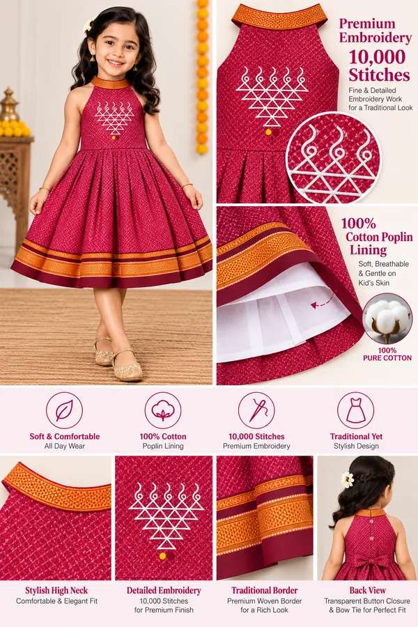 Amba_Collection_Boutique_Saraswati_Embroidery_Reshim_Cotton_Khan_Girls_Festive_Frock
