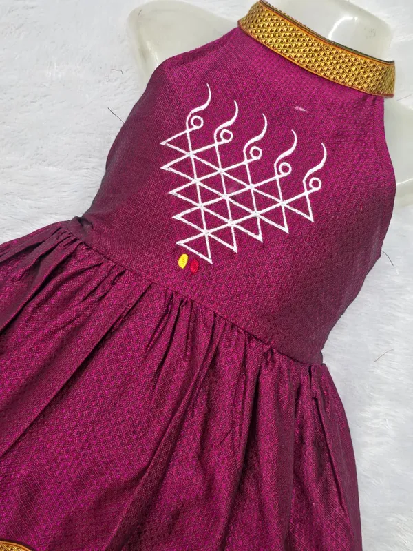 Amba_Collection_Boutique_Saraswati_Embroidery_Reshim_Cotton_Khan_Girls_Festive_Frock