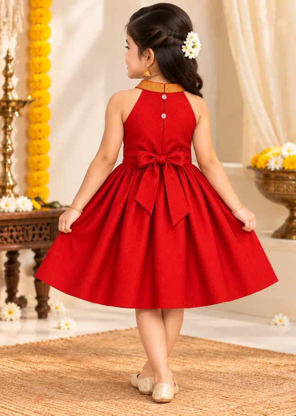 Amba_Collection_Boutique_Saraswati_Embroidery_Reshim_Cotton_Khan_Girls_Festive_Frock