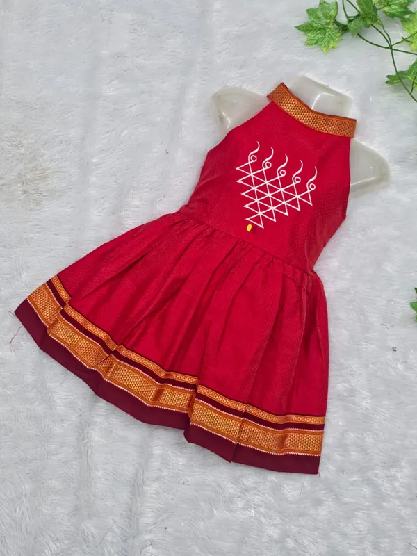 Amba_Collection_Boutique_Saraswati_Embroidery_Reshim_Cotton_Khan_Girls_Festive_Frock