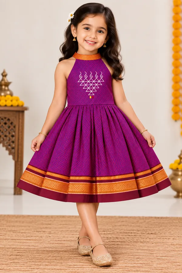 Amba_Collection_Boutique_Saraswati_Embroidery_Reshim_Cotton_Khan_Girls_Festive_Frock