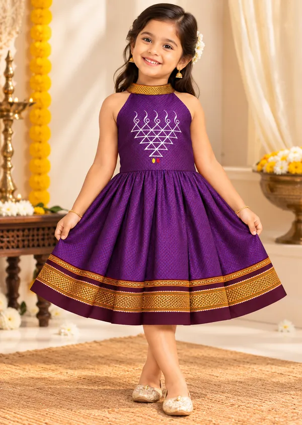 Amba_Collection_Boutique_Saraswati_Embroidery_Reshim_Cotton_Khan_Girls_Festive_Frock