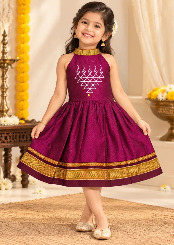 Amba_Collection_Boutique_Saraswati_Embroidery_Reshim_Cotton_Khan_Girls_Festive_Frock