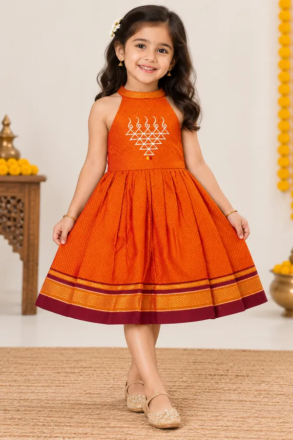 Amba_Collection_Boutique_Saraswati_Embroidery_Reshim_Cotton_Khan_Girls_Festive_Frock