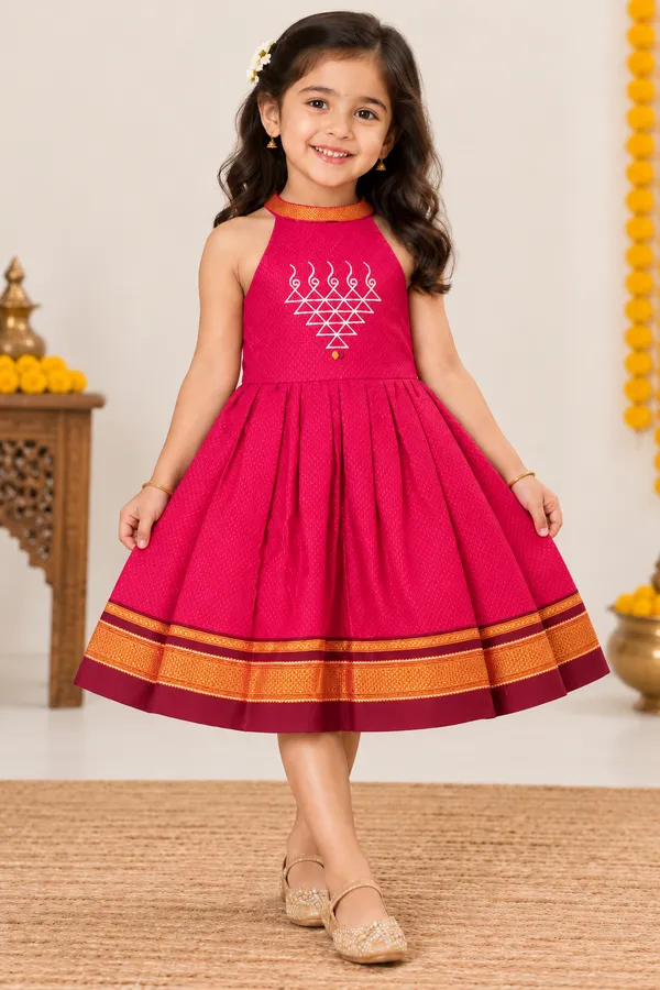 Amba_Collection_Boutique_Saraswati_Embroidery_Reshim_Cotton_Khan_Girls_Festive_Frock