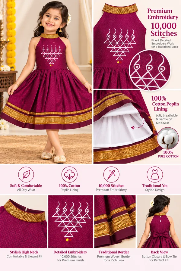 Amba_Collection_Boutique_Saraswati_Embroidery_Reshim_Cotton_Khan_Girls_Festive_Frock