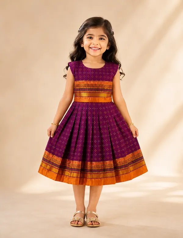Purple_Cotton_Silk_Sleeveless_Round_Neck_Fit_And_Flare_Dress_For_Girls