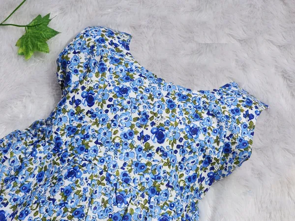 Blue_Pure_Cotton_Sleeveless_Round_Neck_Fit_And_Flare_Dress_For_Girls