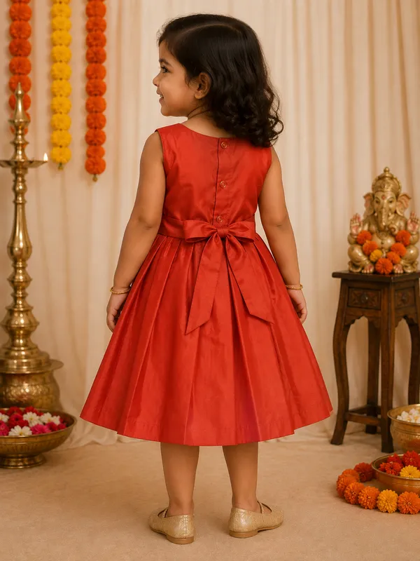 Ganpati_Special_Narayanpeth_Paithani_Cotton_Silk_Morya_Embroidey_Traditional_Frock_for_Girls