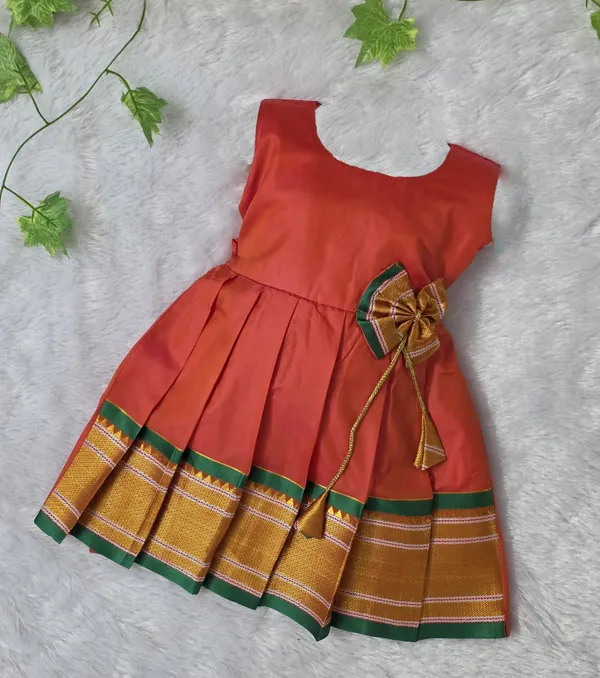 Narayanpeth_Paithani_Cotton_Silk_Traditional_Frock_for_Girls
