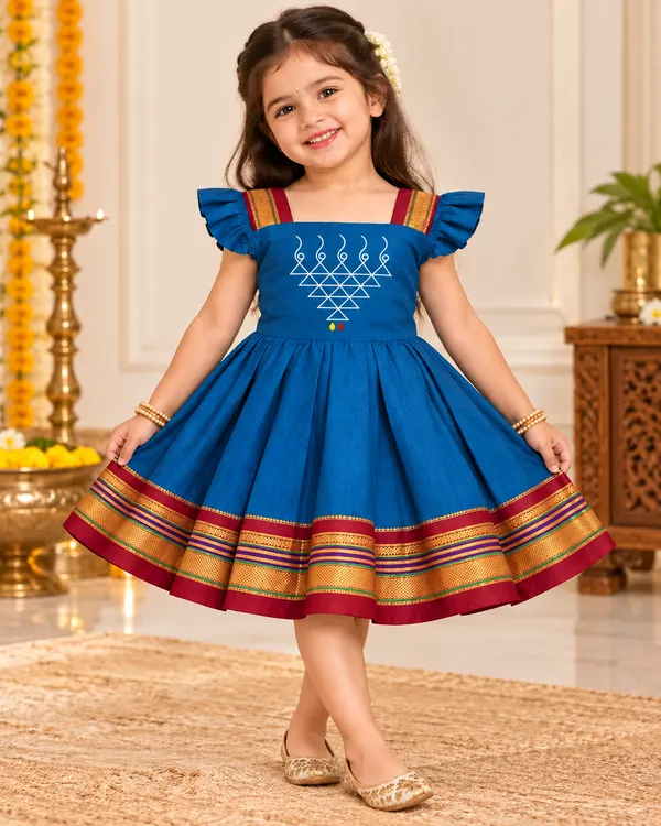 Amba_Collection_Boutique_Irkal_Cotton_Silk_Saraswati_Embroidery_Traditional_Frock_for_Girls