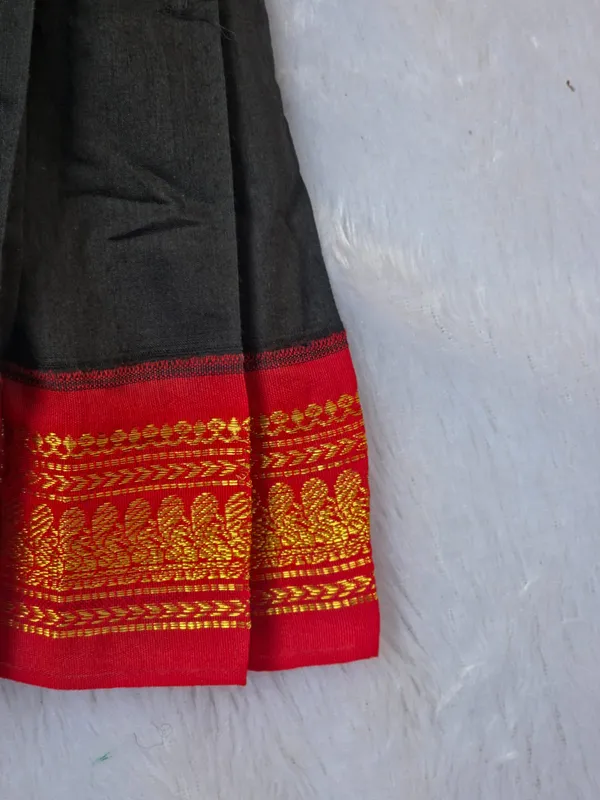 Amba_Collection_Boutique_Girl's_Traditional_Ethnic_Wear_Kalyani_Cotton_Balloon_Sleeves_Black_Frock