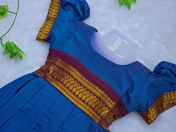 Amba_Collection_Boutique_Girl's_Traditional_Ethnic_Wear_Kalyani_Cotton_Balloon_Sleeves_Frock