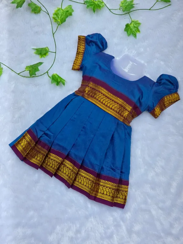 Amba_Collection_Boutique_Girl's_Traditional_Ethnic_Wear_Kalyani_Cotton_Balloon_Sleeves_Frock